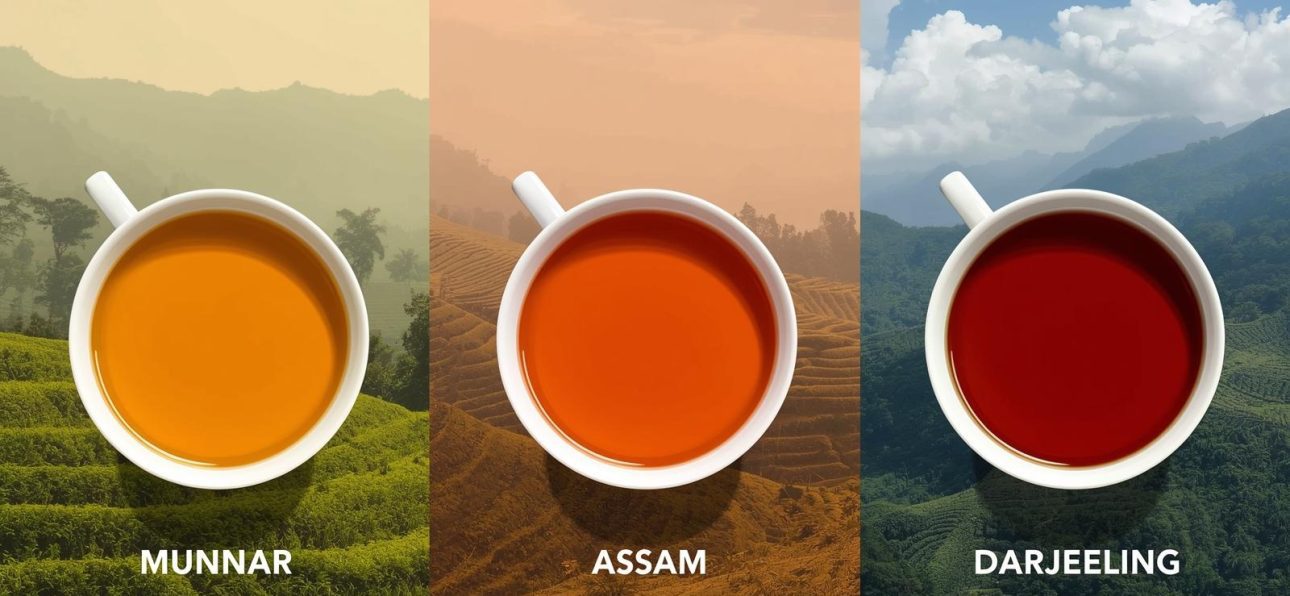 How is Munnar tea different from Assam or Darjeeling tea?